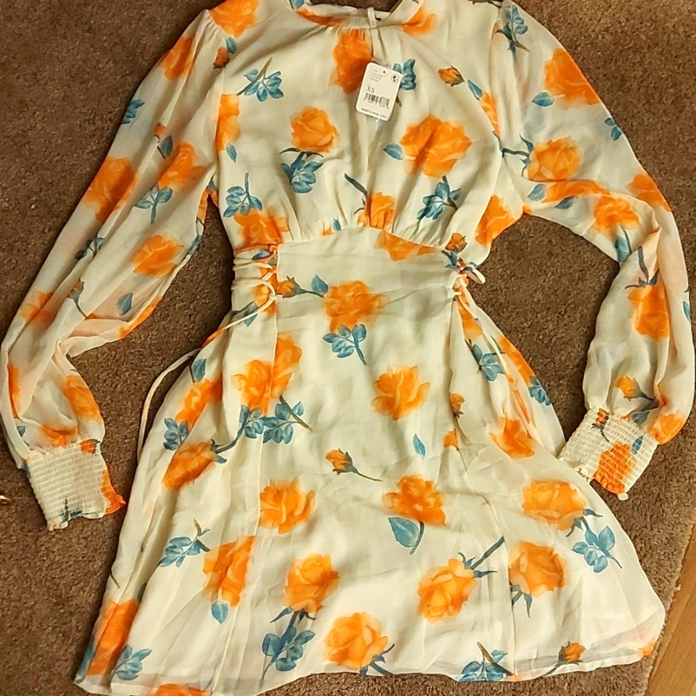 Free people orange floral dress
